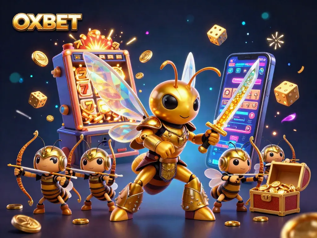 Join the excitement at OXBET with vibrant casino elements and dynamic characters in action.